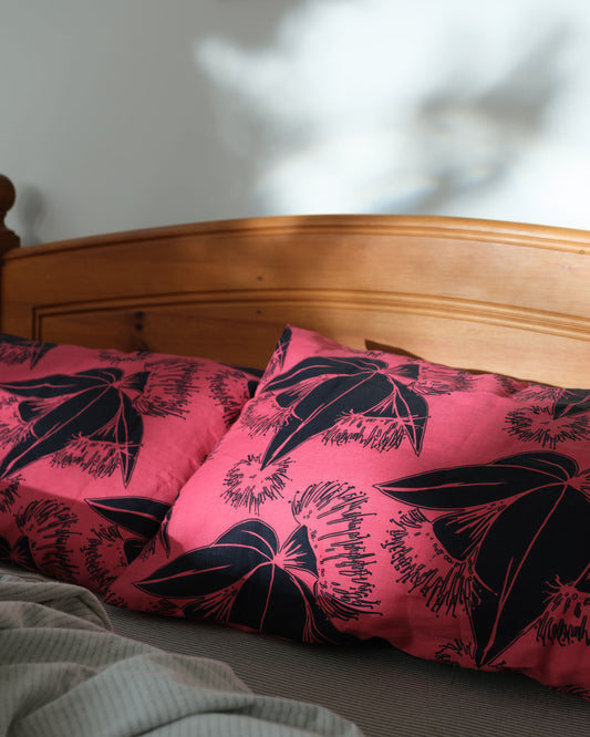 Pillowcases featuring large Flying Gumnuts