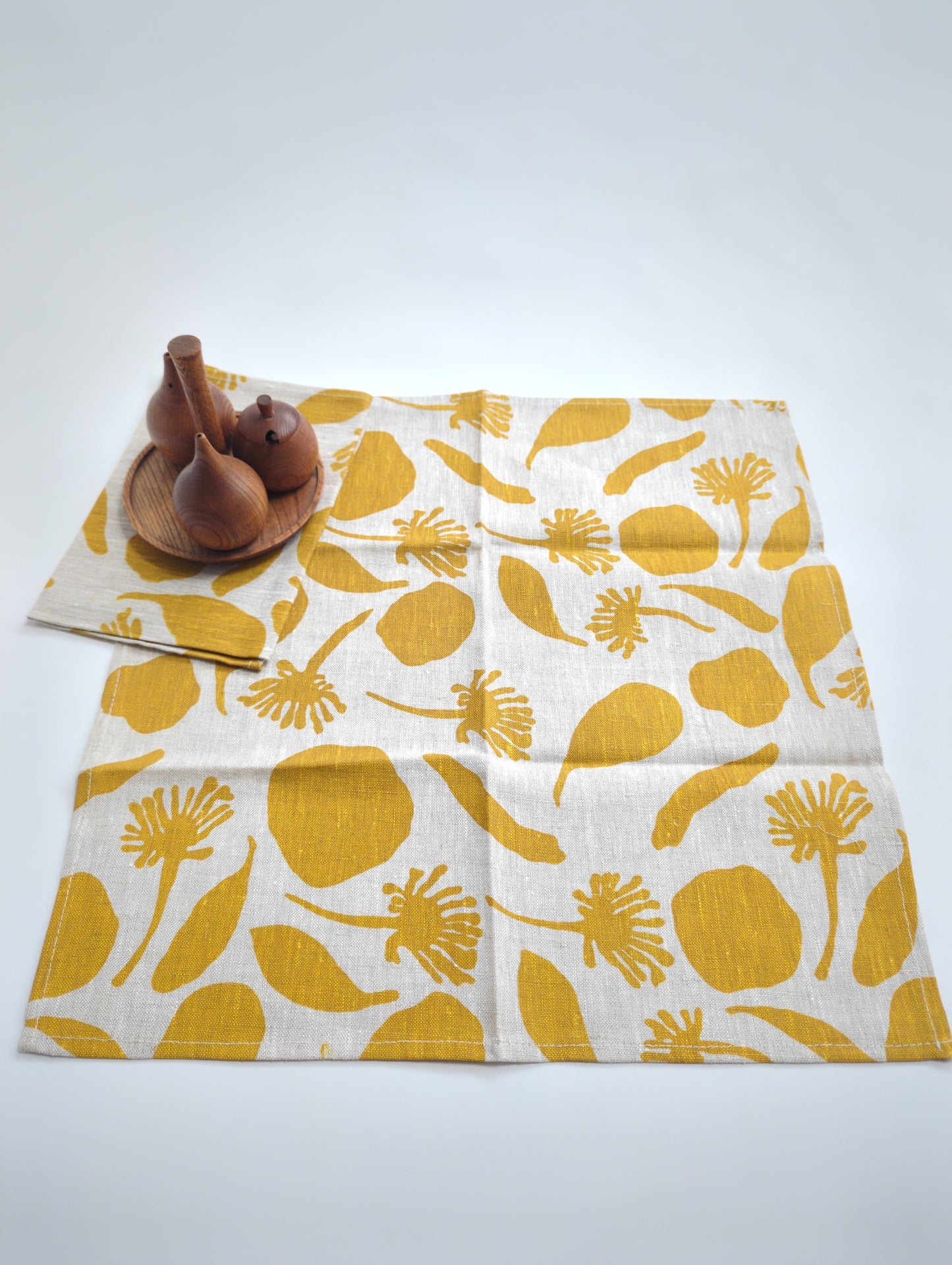Napkin Set featuring Seedpods in Mustard - on Sale!