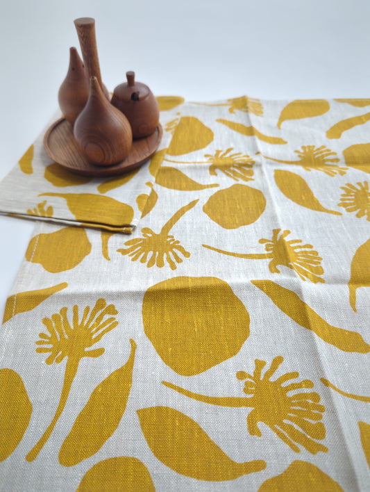 Napkin Set featuring Seedpods in Mustard - on Sale!