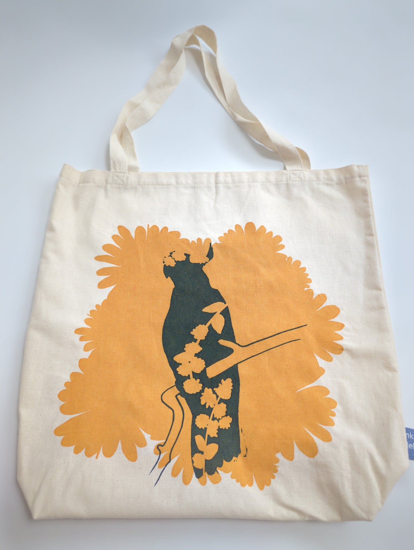 Cotton Tote featuring cockatoo print - on Sale!