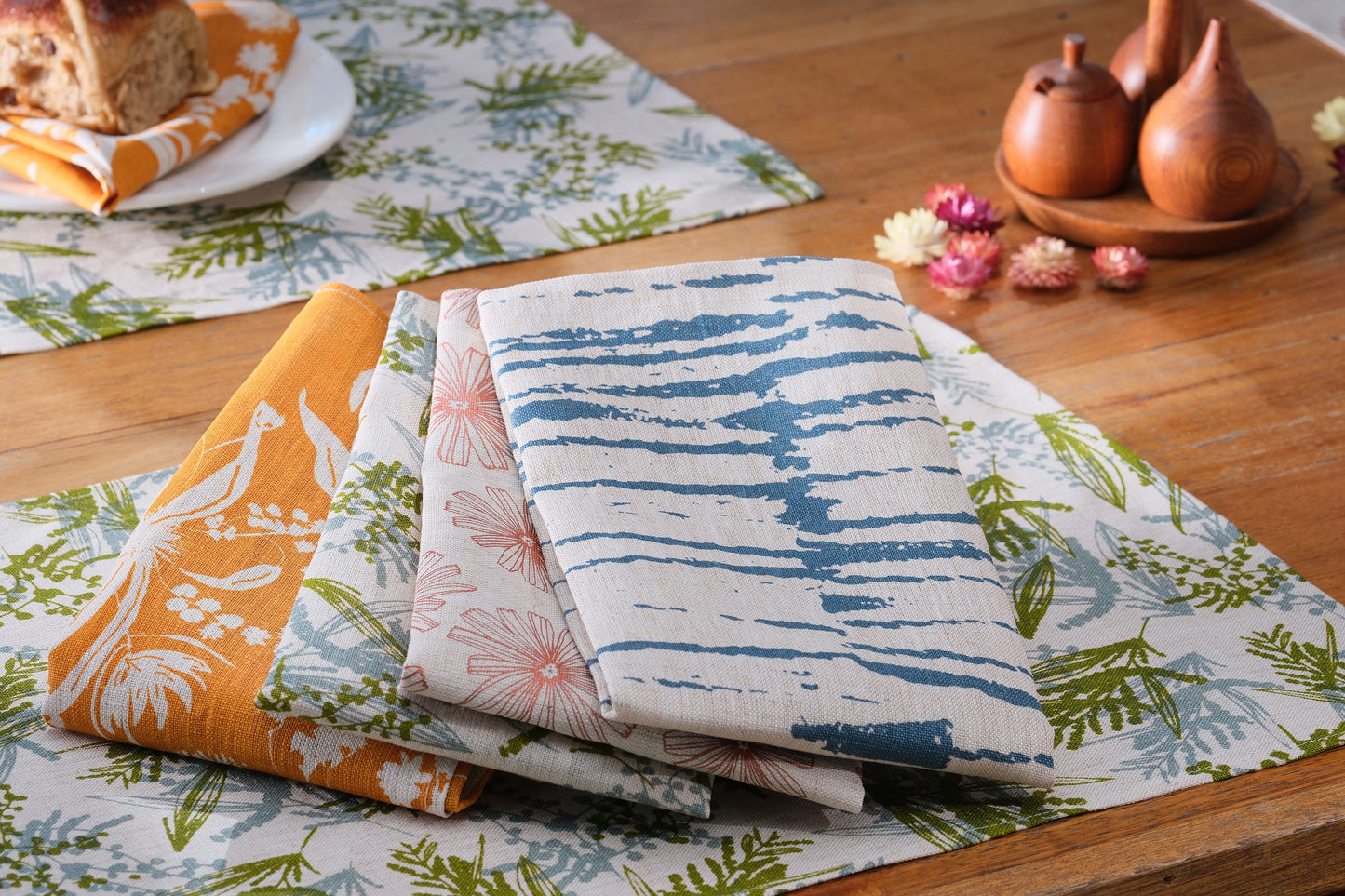 Linen Napkins Set of Four - Mixed Wattle