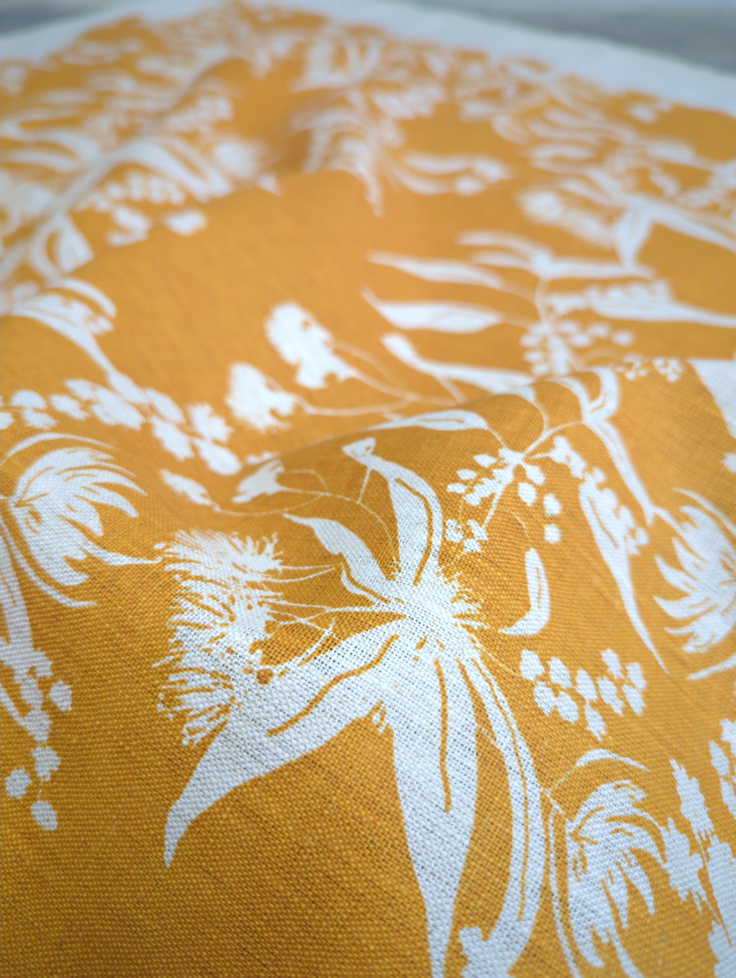 Linen Fabric - Foragers Delight - Tumeric