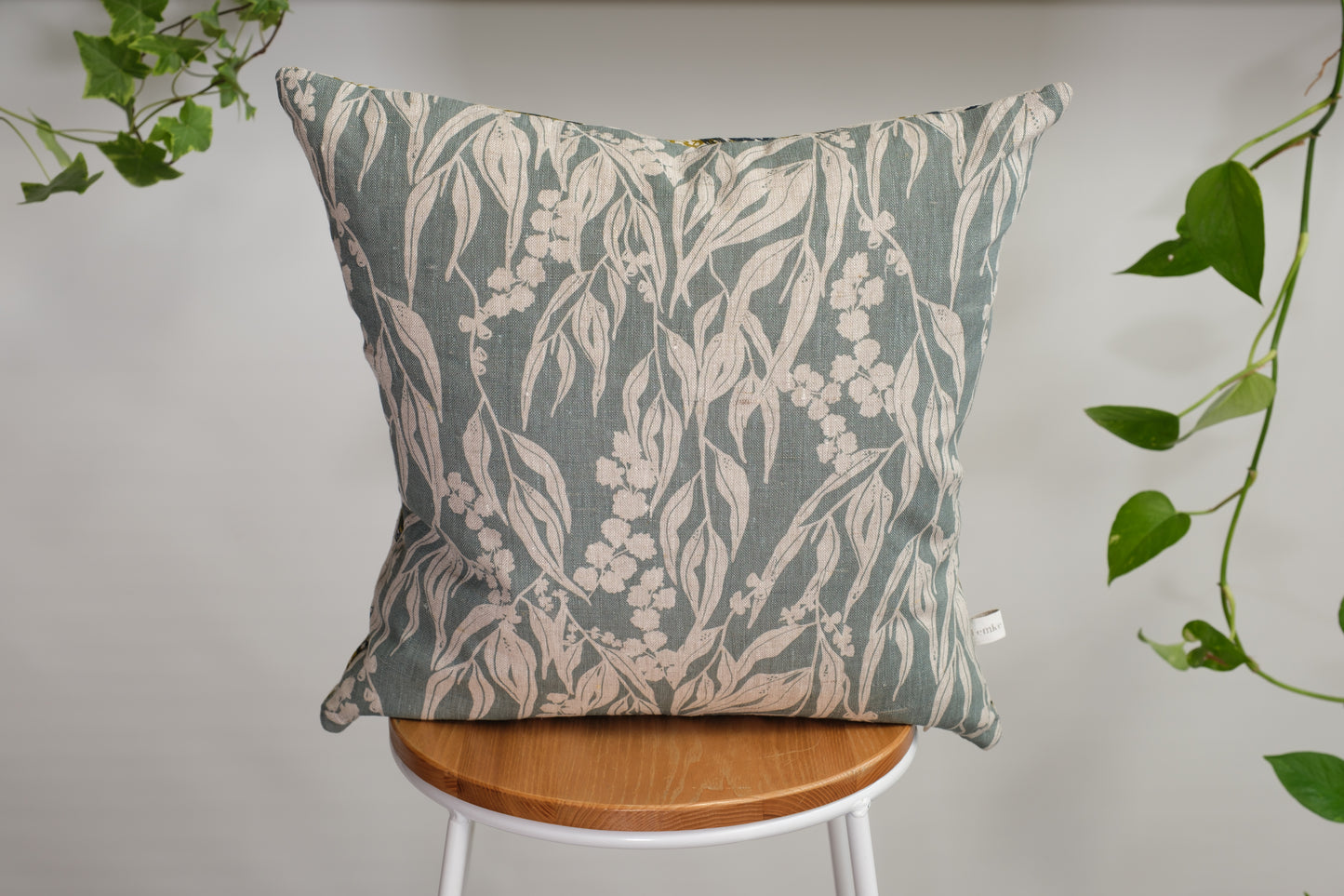 Linen Cushion Cover Featuring Nuts about Wattle and Mixed Wattle