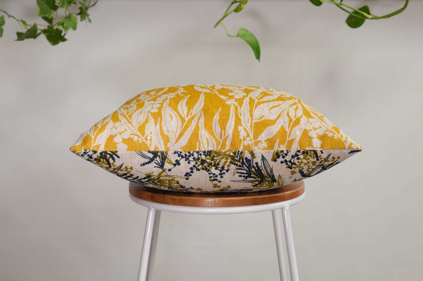 Linen Cushion Cover Featuring Nuts about Wattle and Mixed Wattle