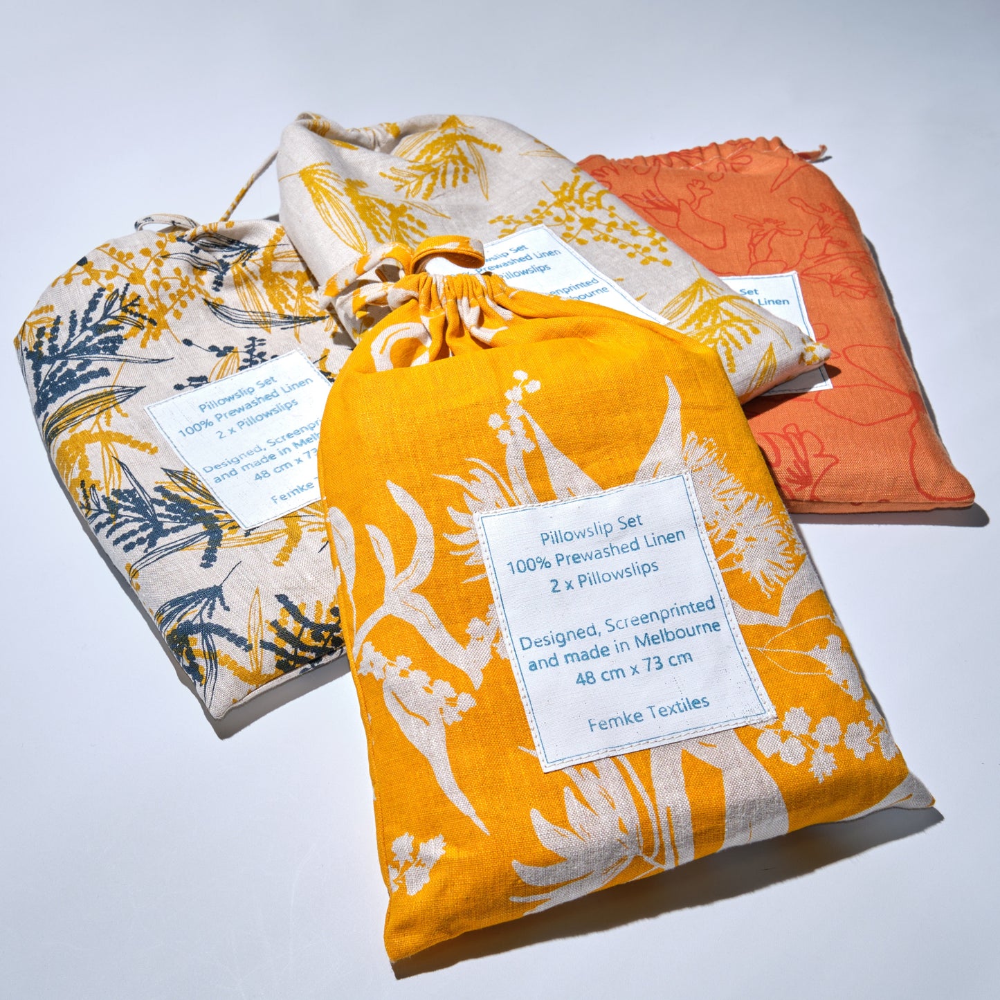 Pillowcases Featuring Forager's Delight in Wattle Yellow