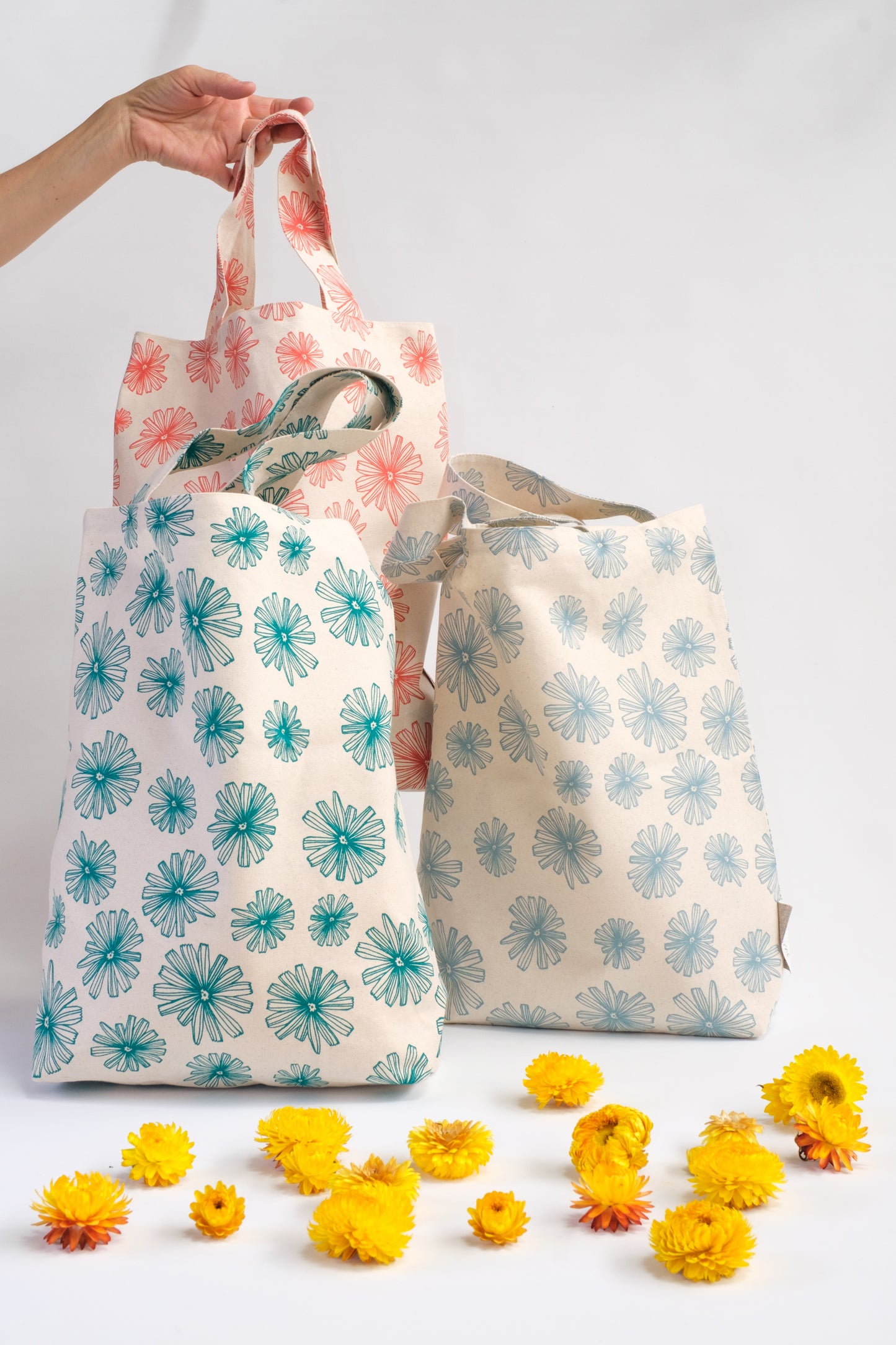 Zero Waste Daisy Cotton Canvas Tote Bags