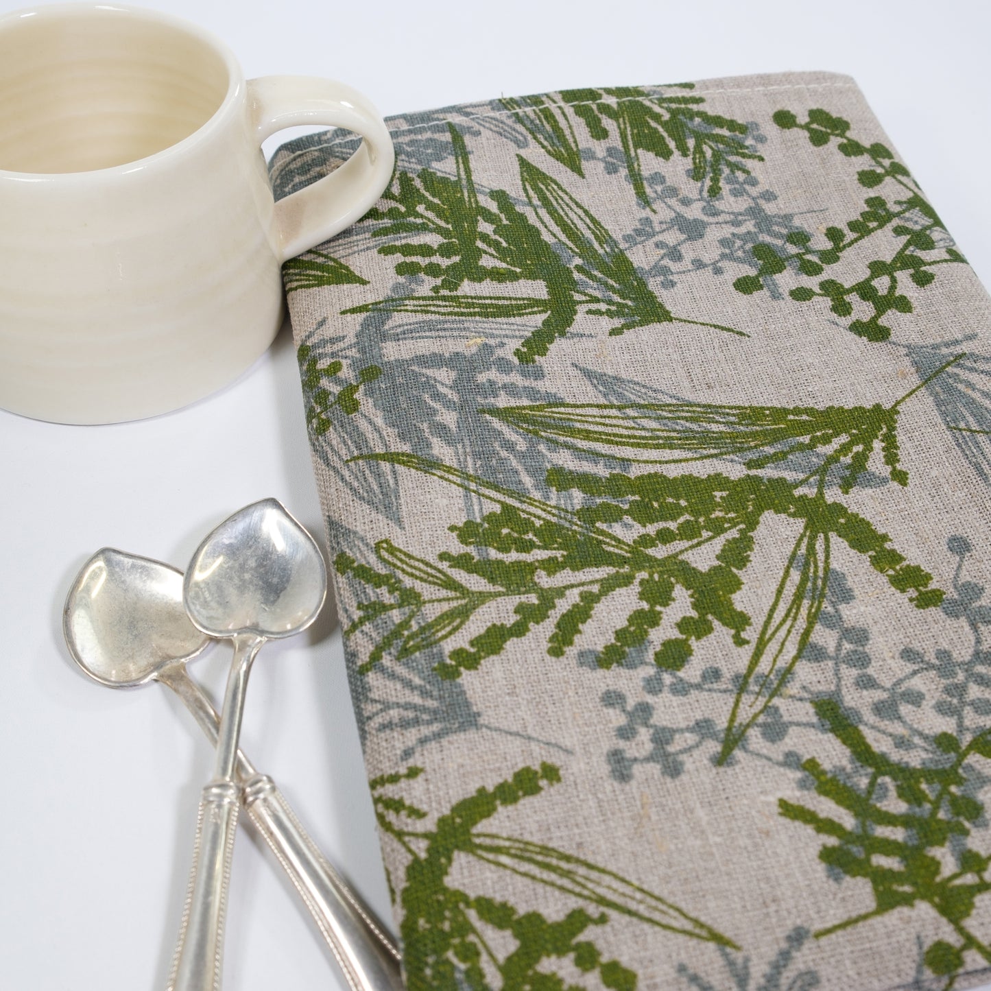 Napkin Set featuring Mixed Wattle in Storm and Moss