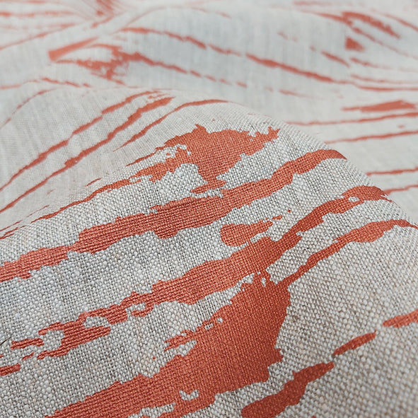 Linen Fabric - Sticks in Copper