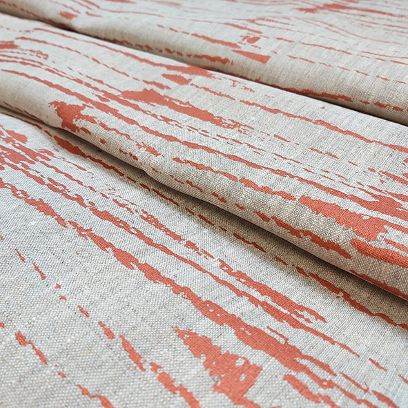 Linen Fabric - Sticks in Copper