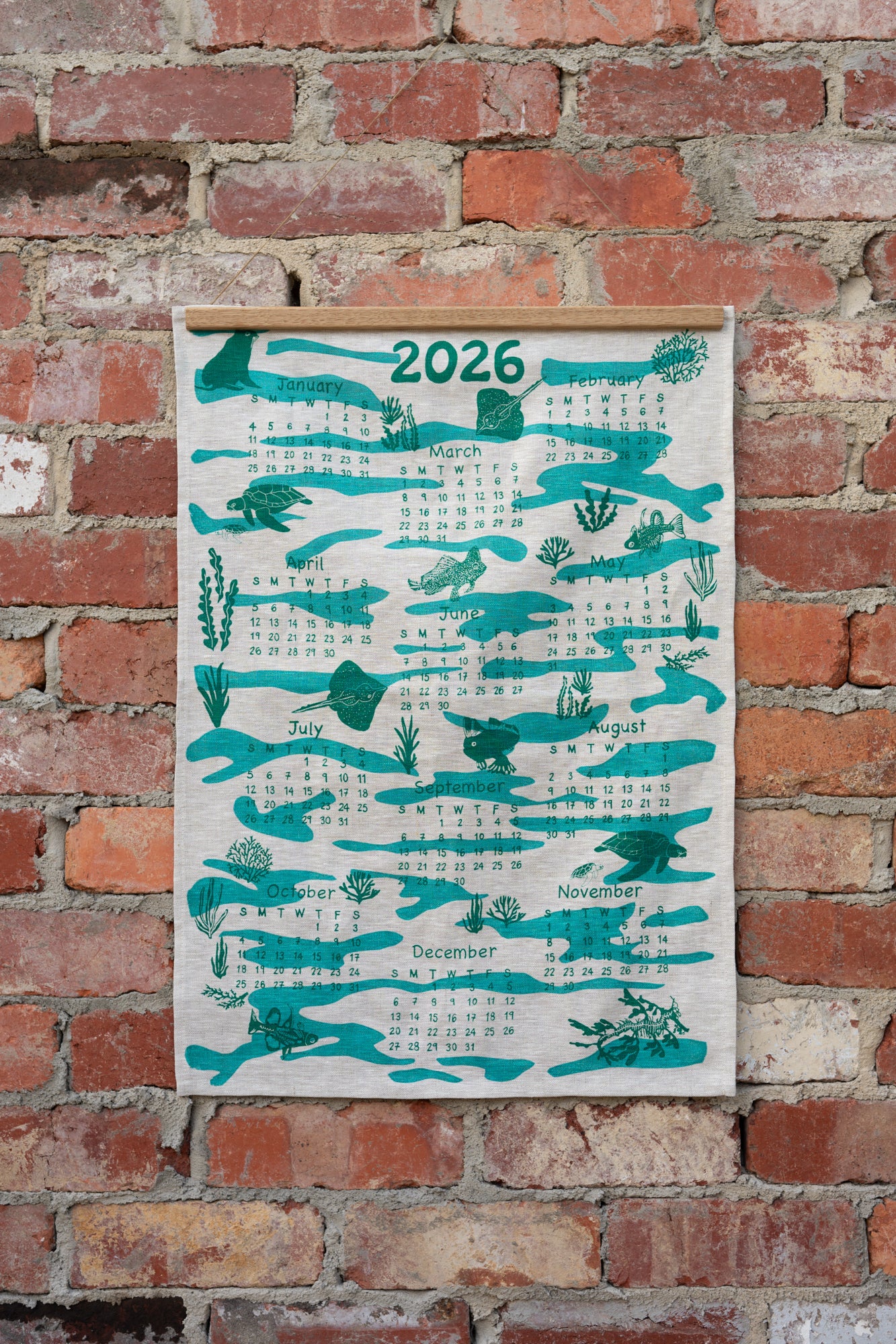 Pre order 2026 Linen Calendar Tea Towel