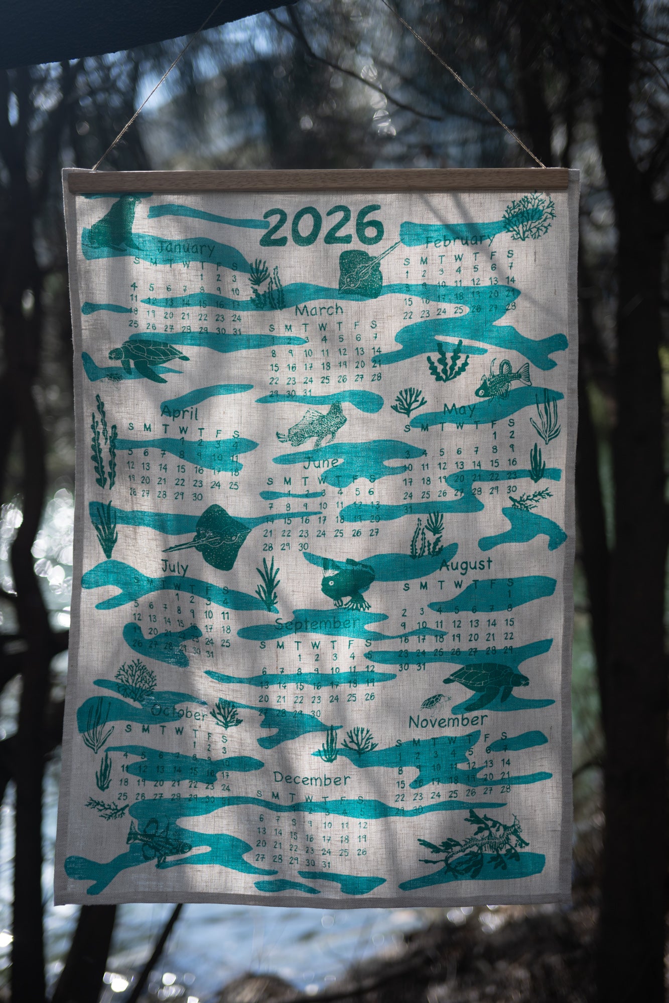 Pre order 2026 Linen Calendar Tea Towel