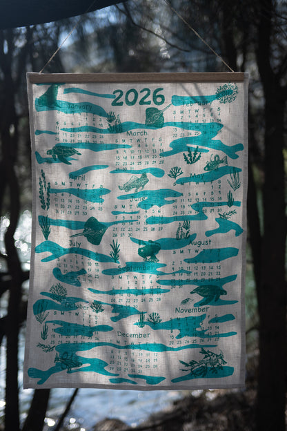 2026 Linen Calendar Tea Towel