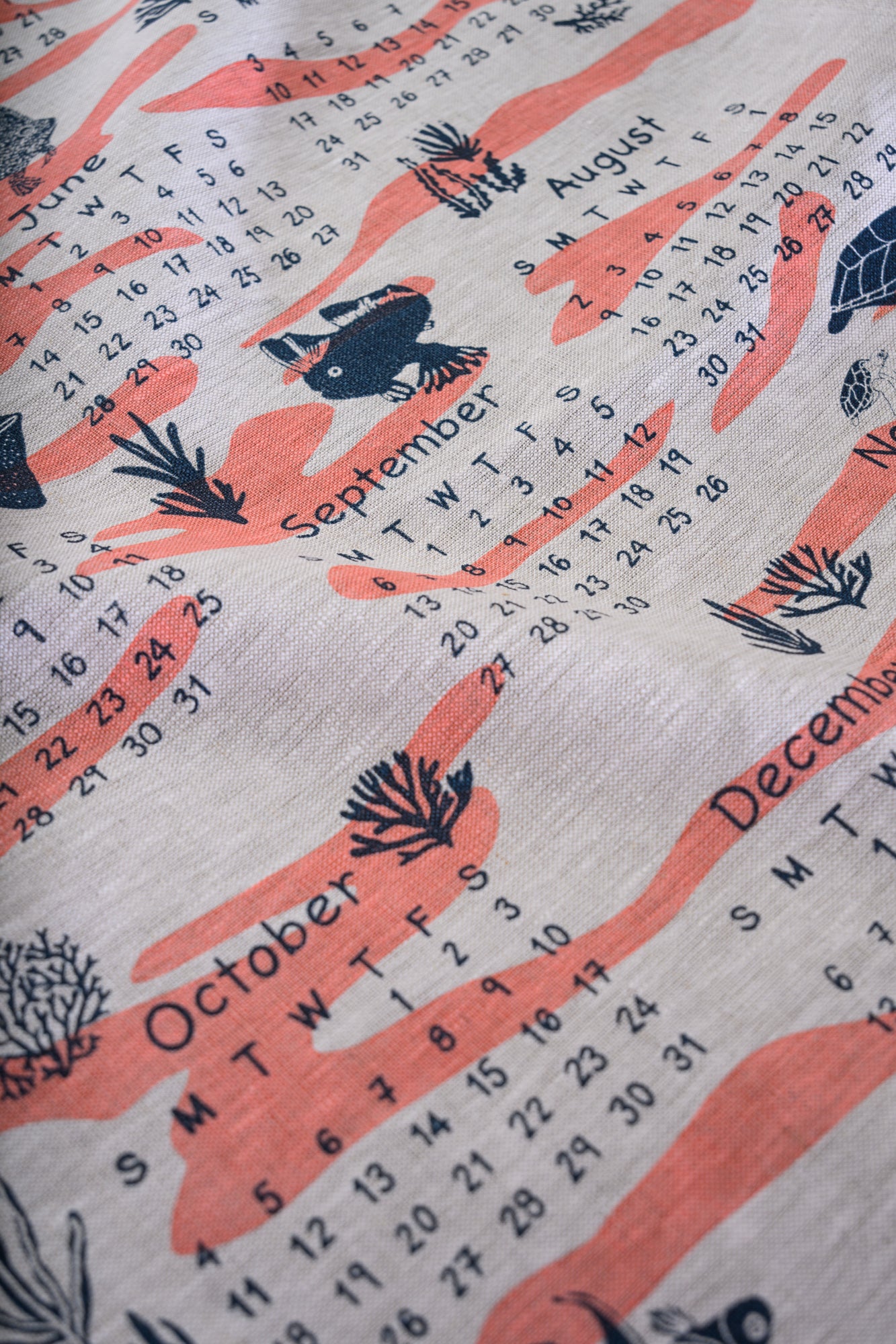 Pre order 2026 Linen Calendar Tea Towel
