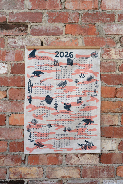 2026 Linen Calendar Tea Towel