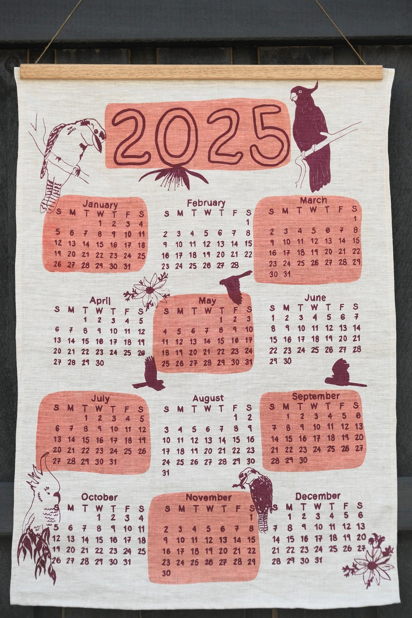 2025 Tea Towel Calendar  PRE ORDER