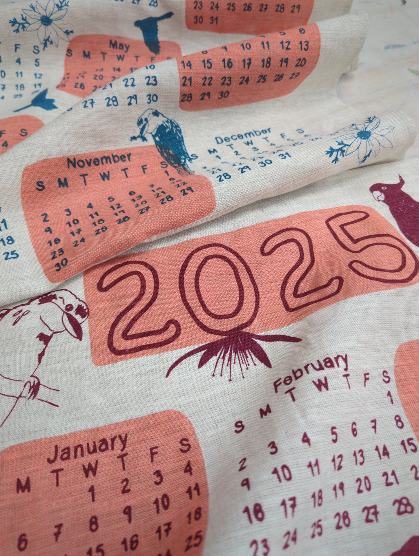 2025 Tea Towel Calendar  PRE ORDER