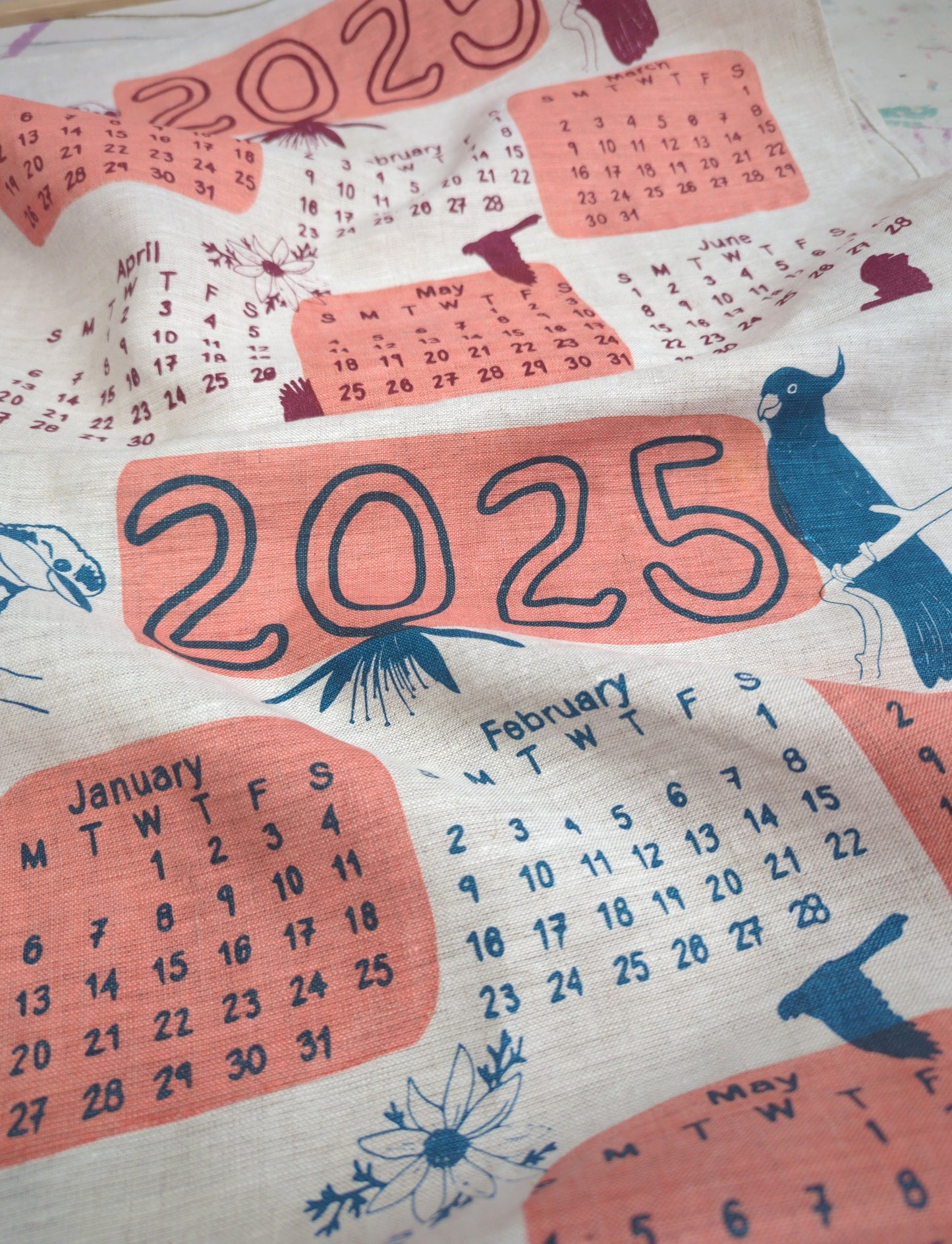 2025 Tea Towel Calendar  PRE ORDER