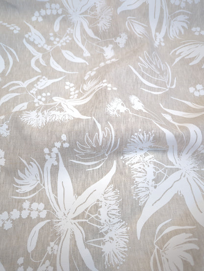 Linen Fabric - Local Forage in Snow