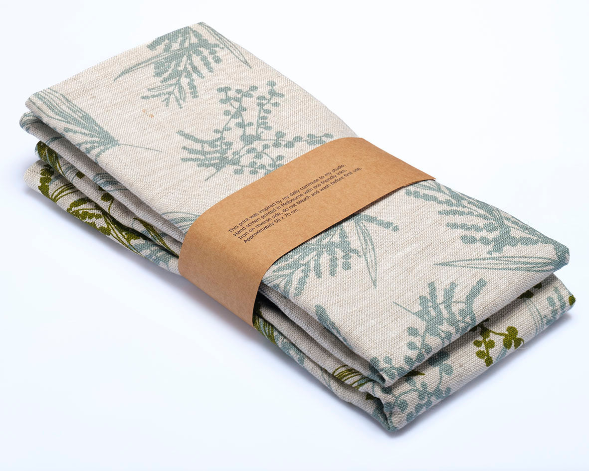 Wattle Linen Tea Towel Pack