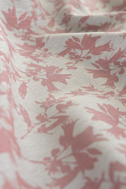 Linen Fabric - Hand Screen printed Correas - Native Fuchsia