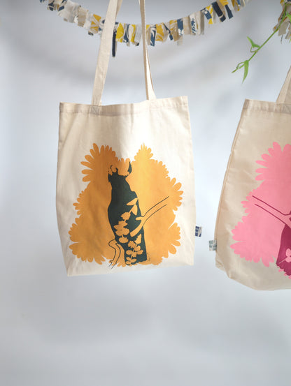 Cotton Tote featuring cockatoo print - on Sale!