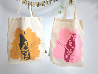 Cotton Tote featuring cockatoo print - on Sale!