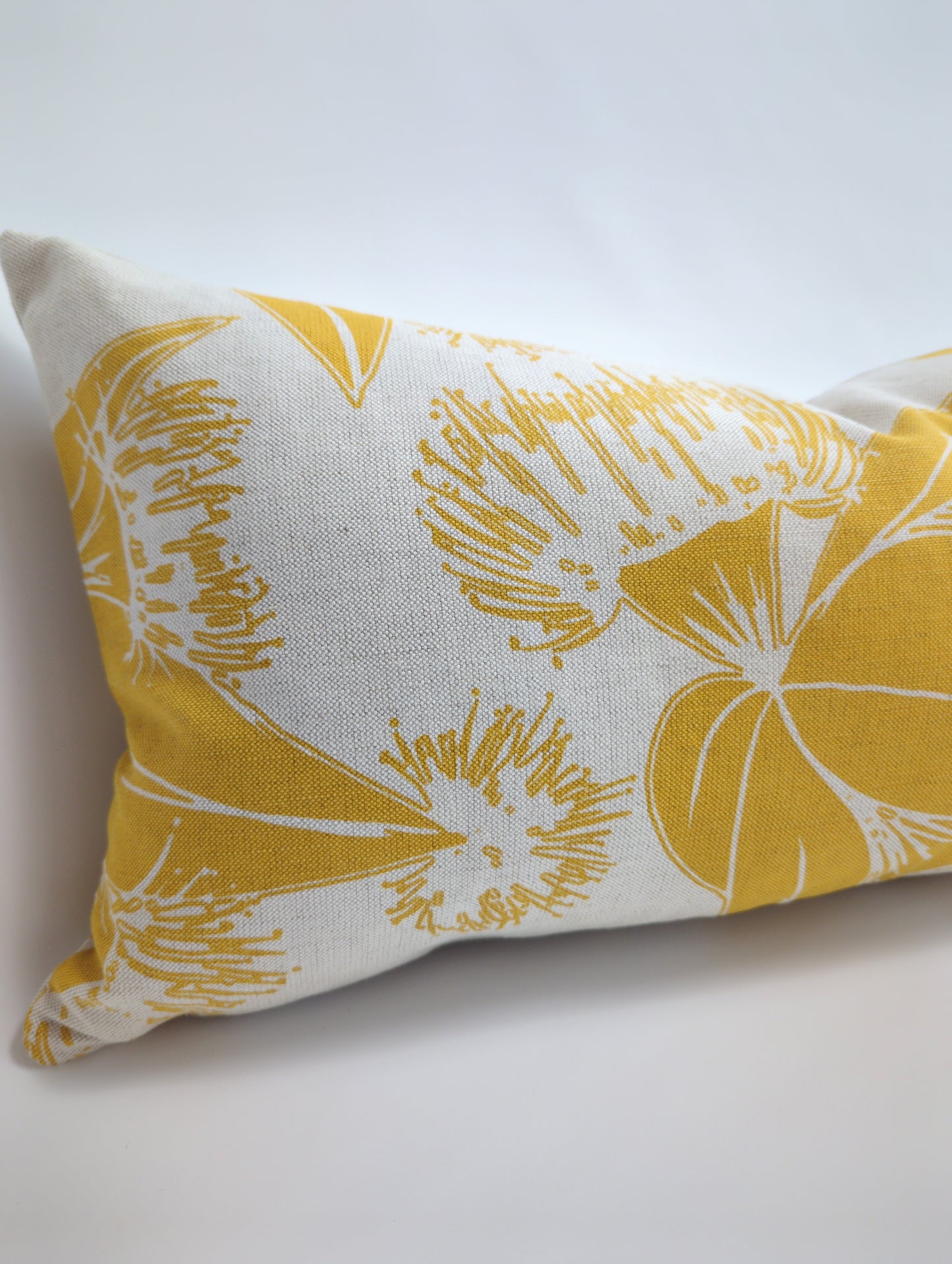 Long Linen Cushion Cover Featuring Flying Gumnuts - on Sale!
