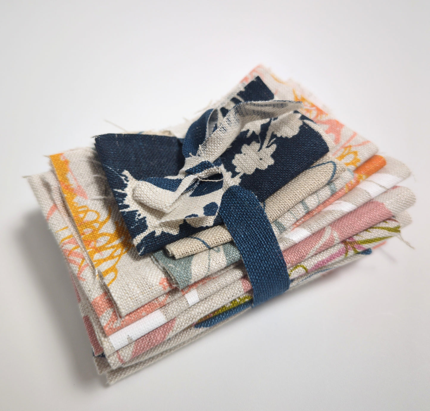Fabric Bundles - Hand screen printed - blues and pinks