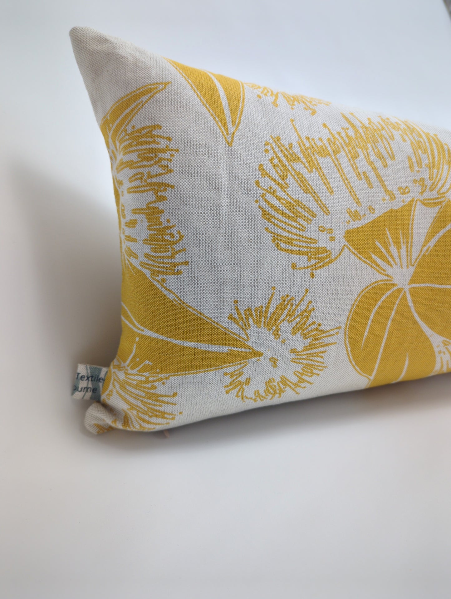 Long Linen Cushion Cover Featuring Flying Gumnuts - on Sale!