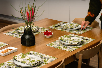 Linen Placemats - Screen printed linen featuring Wattle