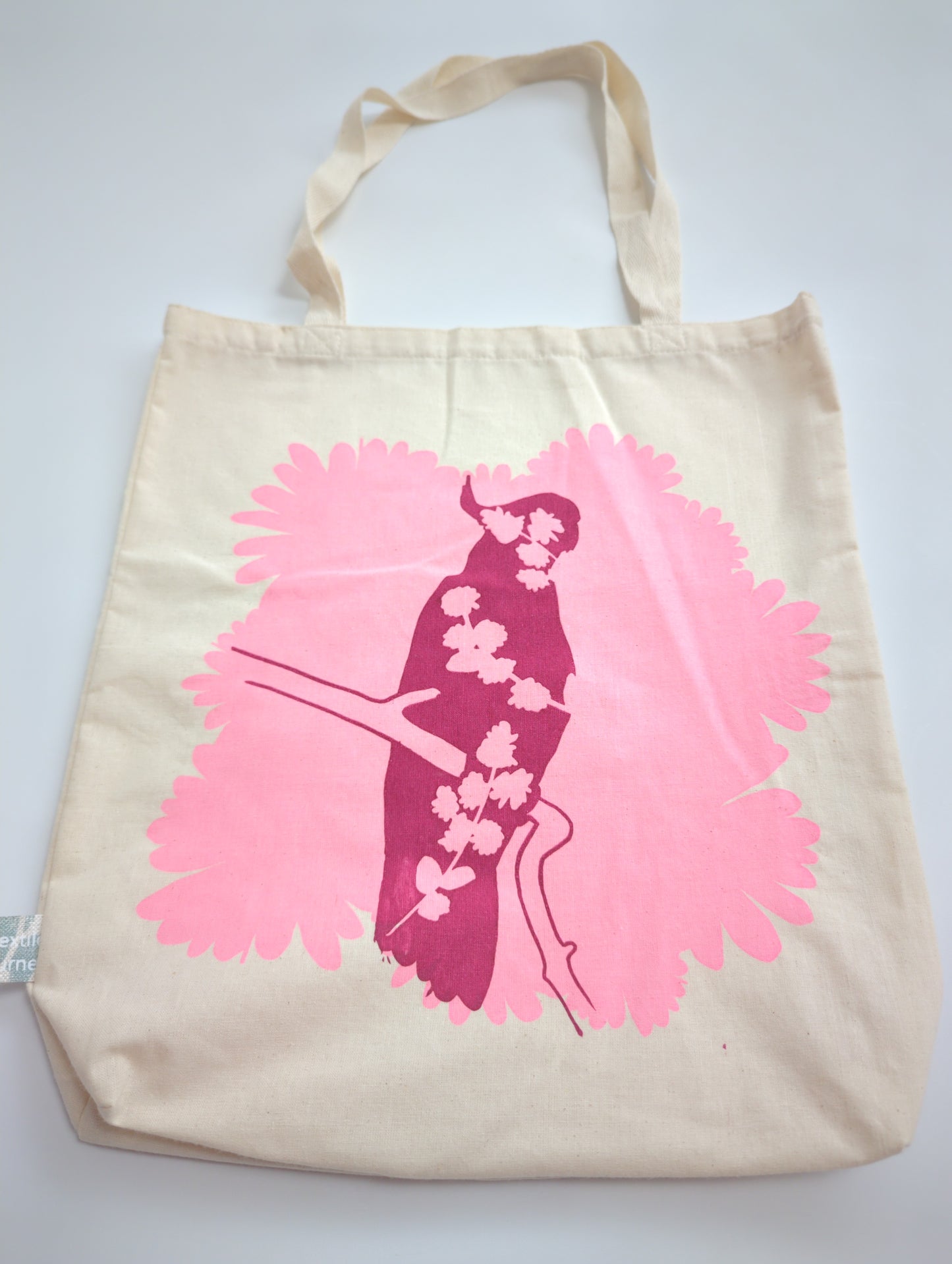 Cotton Tote featuring cockatoo print - on Sale!