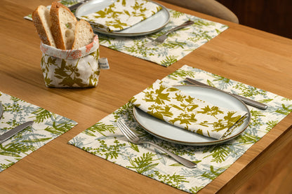 Linen Placemats - Screen printed linen featuring Wattle