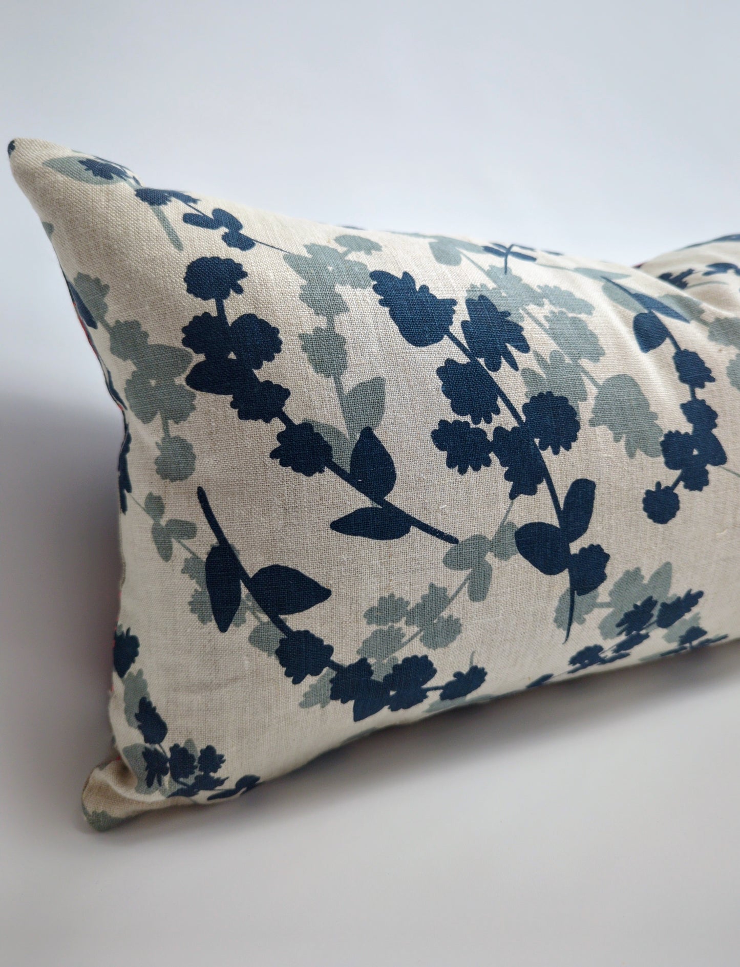 Long Linen Cushion Cover Featuring Seedpods and Wattle Sprigs - on Sale!