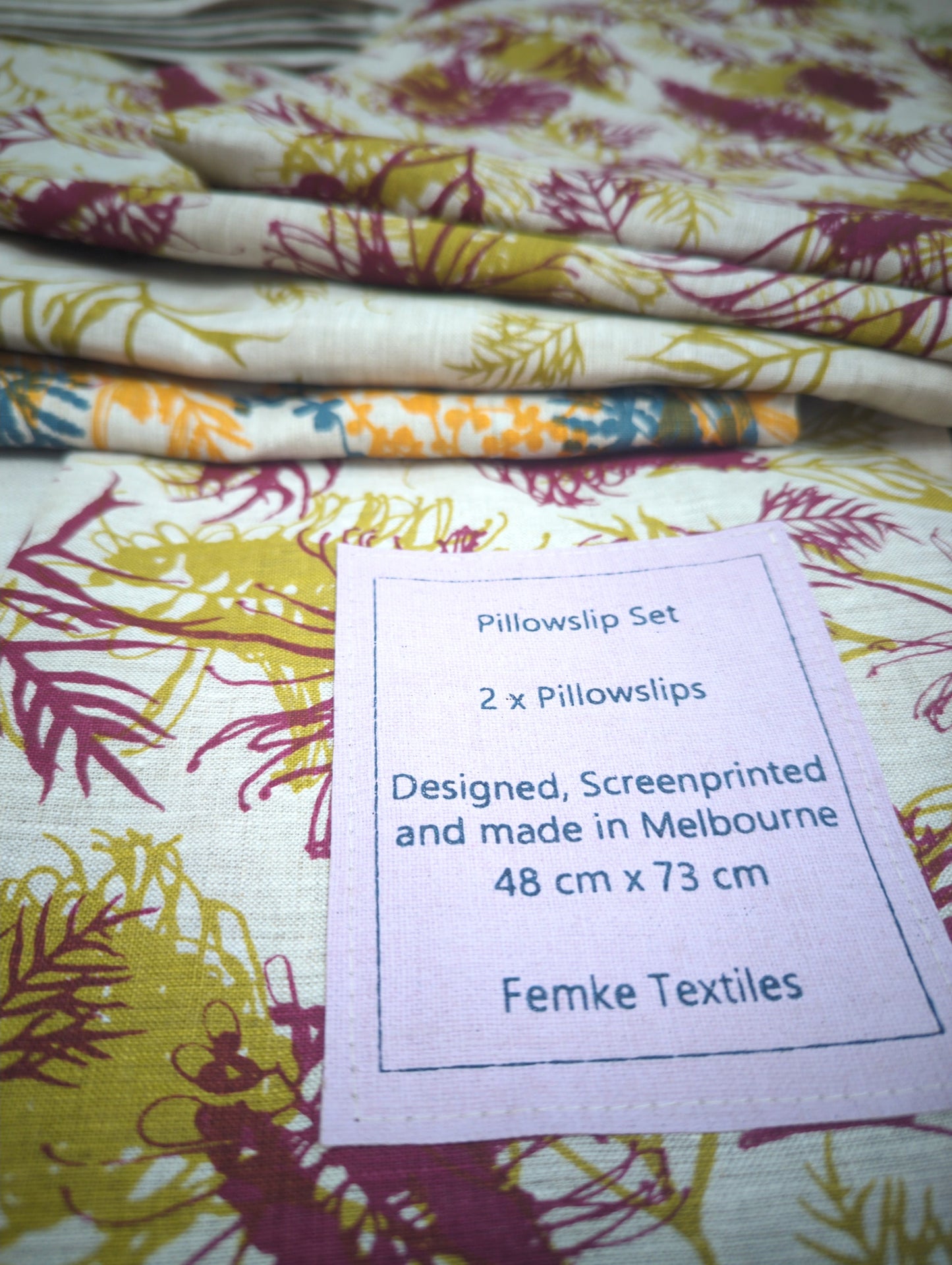 Pillowcases Featuring Grevilleas in Olive Oil