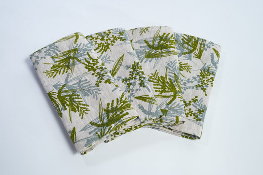 Napkin Set featuring Mixed Wattle in Storm and Moss