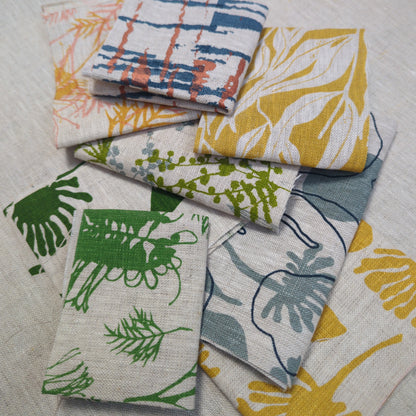 Fabric Bundles - Hand screen printed - Linen