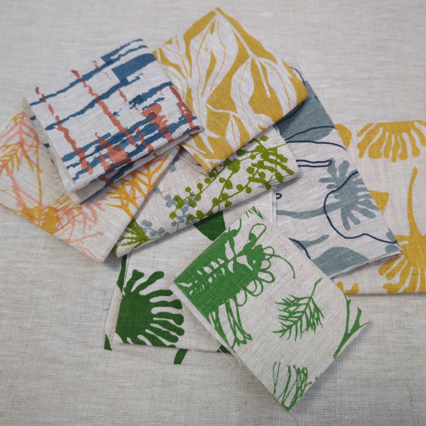 Fabric Bundles - Hand screen printed - Linen