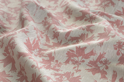 Linen Fabric - Hand Screen printed Correas - Native Fuchsia
