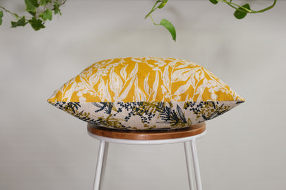 Linen Cushion Cover Featuring Nuts about Wattle and Mixed Wattle