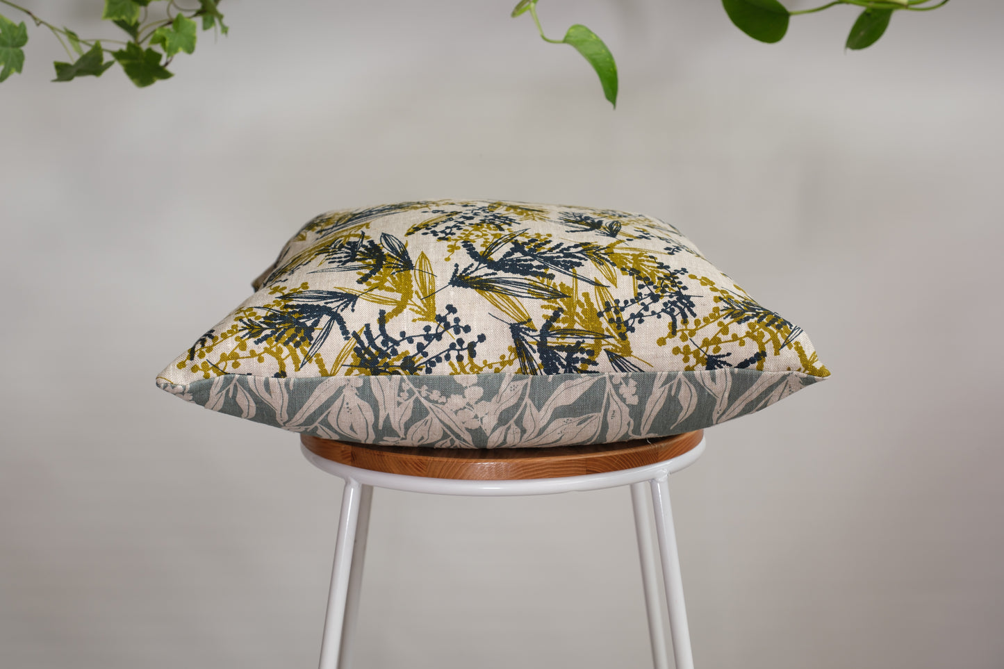 Linen Cushion Cover Featuring Nuts about Wattle and Mixed Wattle
