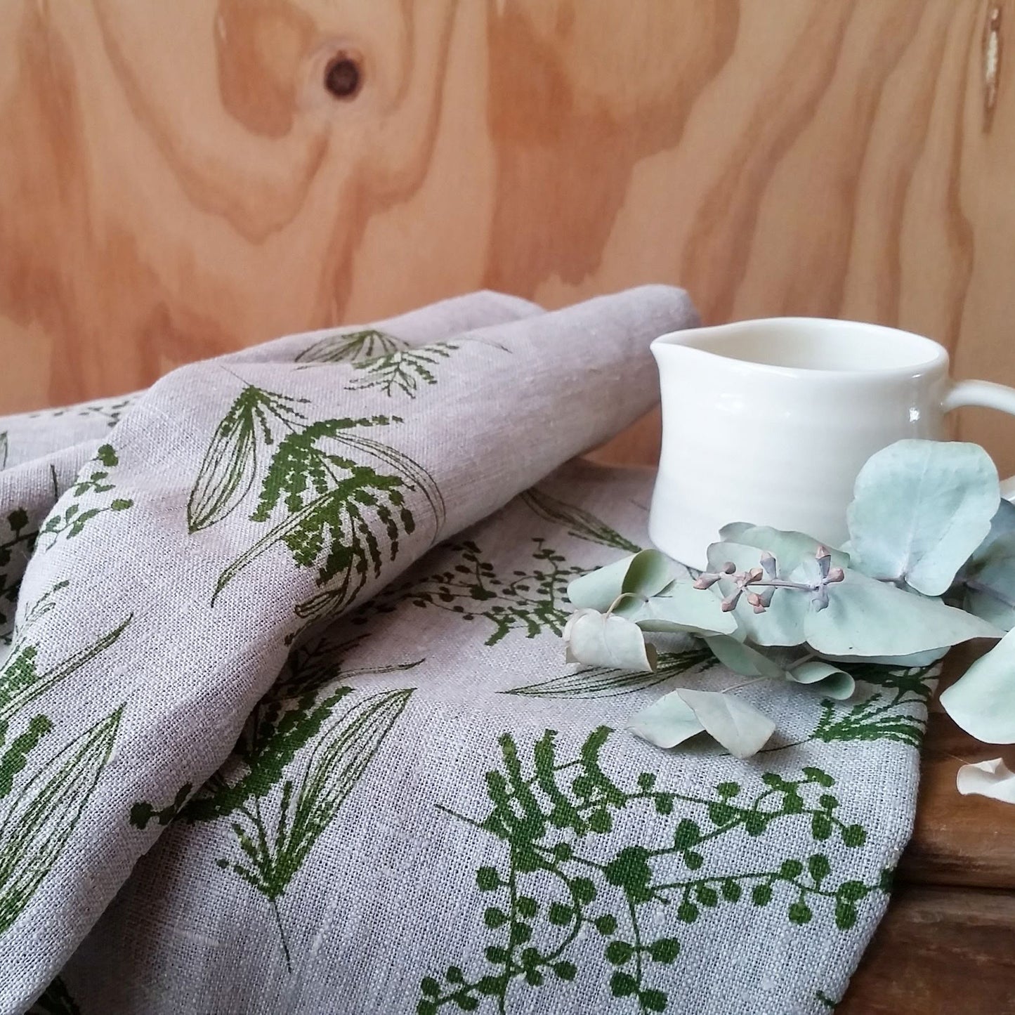 Linen Tea Towel featuring Mixed Wattle